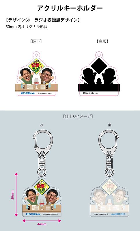 デザイン② ミキの兄弟でんぱ！ラジオブース風アクリルキーホルダー