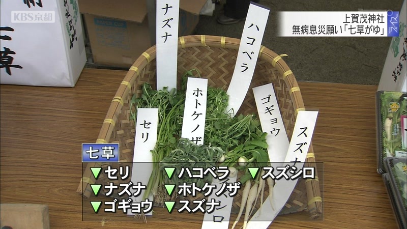京都 上賀茂神社 無病息災願い 七草がゆ ニュース Kbs京都