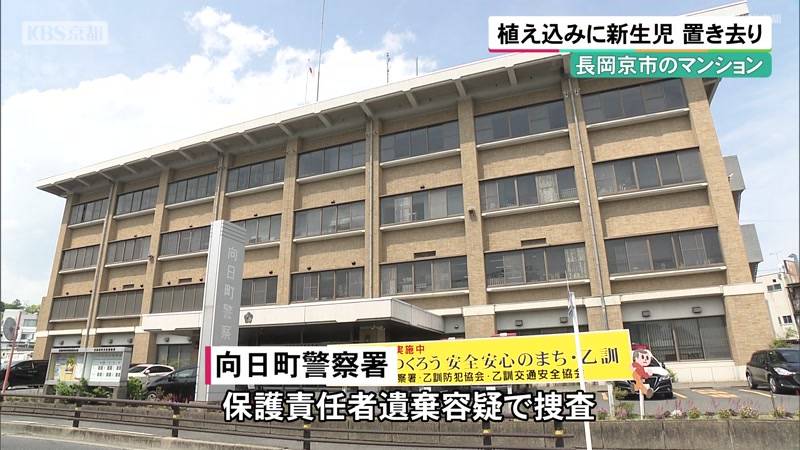 京都・長岡京市のマンション　植え込みに新生児　置き去り