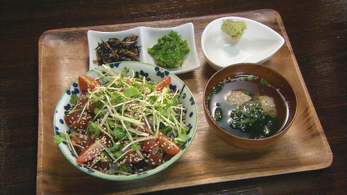 丹後コシヒカリと花菜を使った特別料理