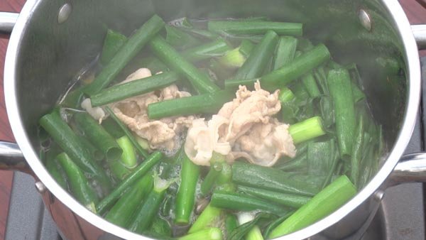九条ねぎと豚肉の鍋