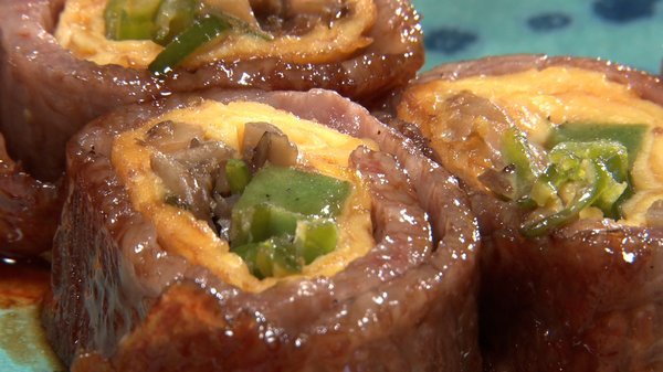 京の肉サーロイン 鉄板だし巻き玉子の焼きすき風