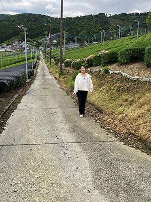 坂道を登る